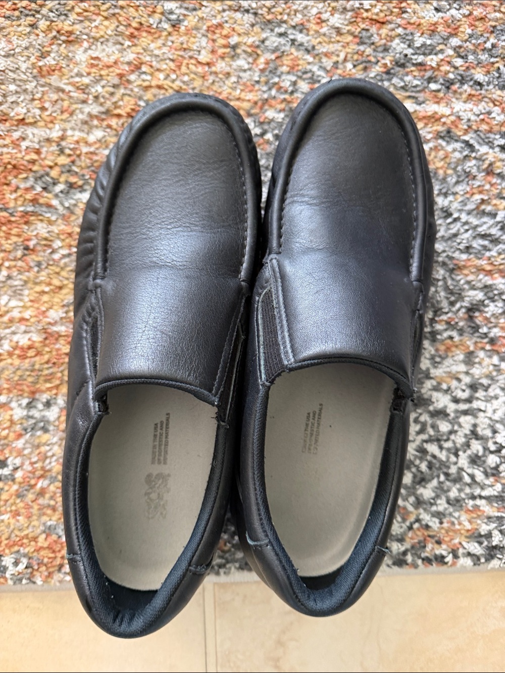 SAS Men's Black Slip-On Leather Slip resistant